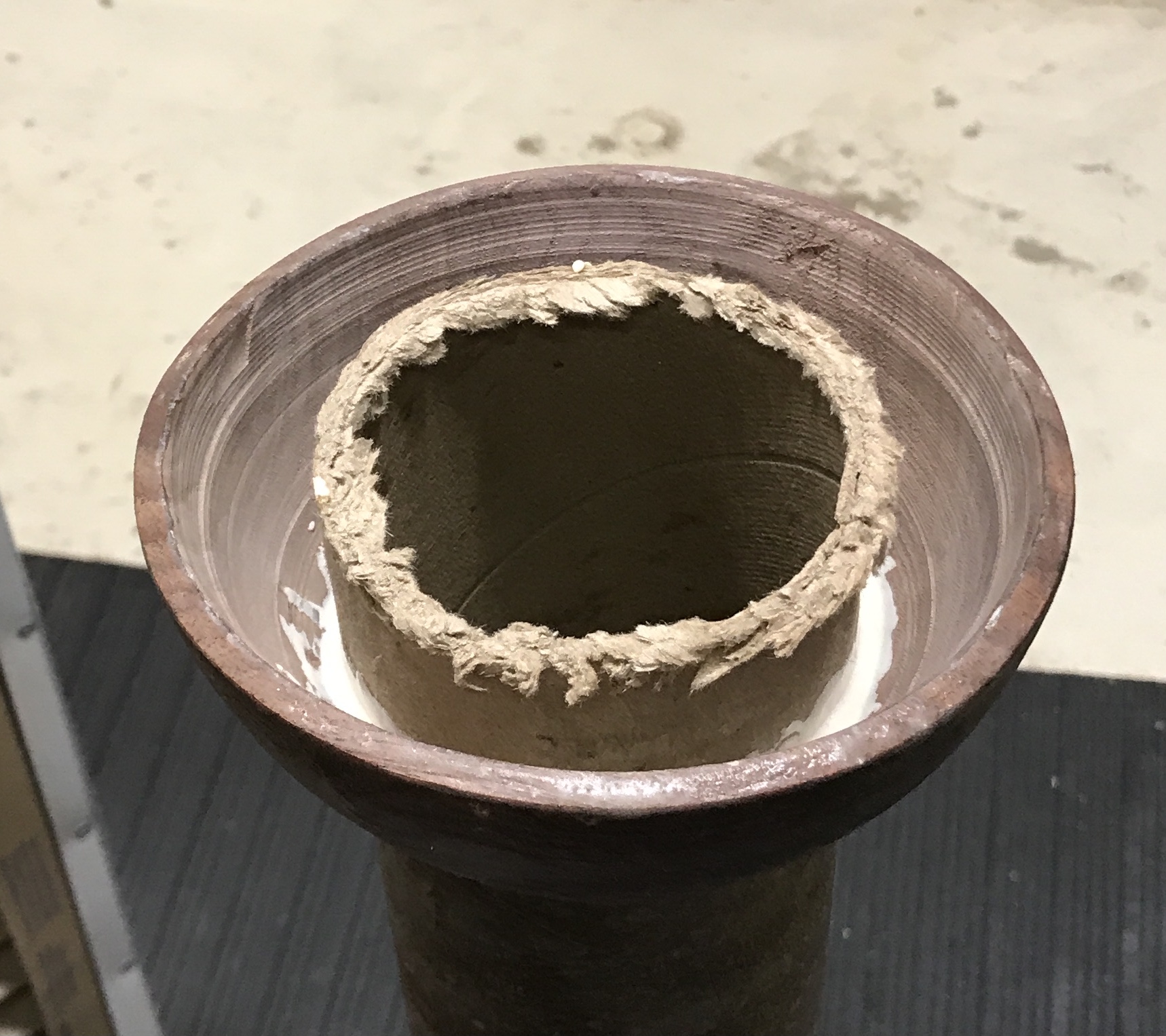 The bowl glued to the tube